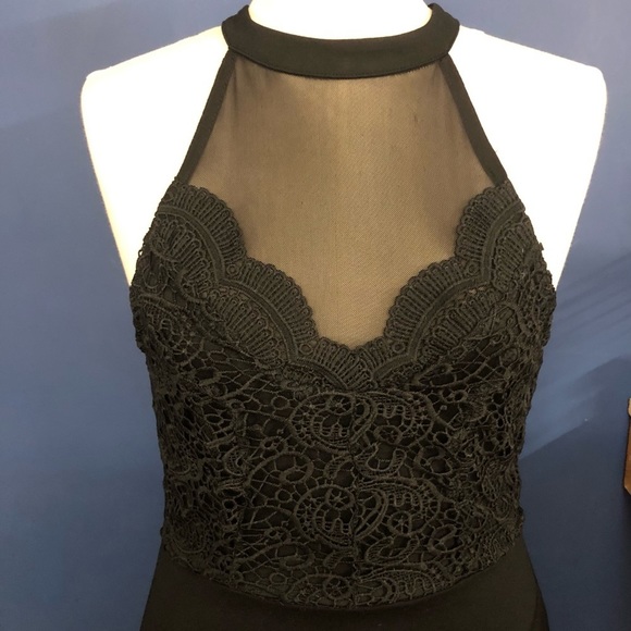 FRANCESCA Collection Blue Rain Black Dress Size M D308 - Picture 11 of 14